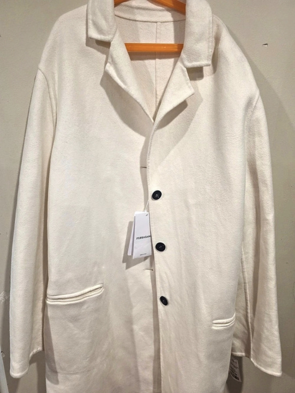 Salvatore Ferragamo White Blazer Size 44 NWT